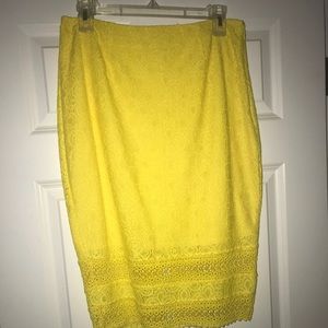 Yellow lace skirt